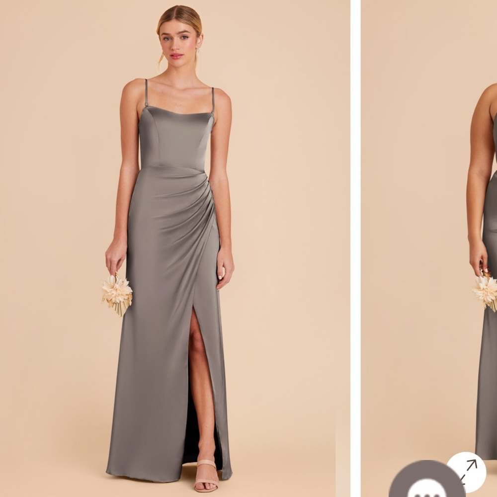 Bird Grey Anne Dress Matte Satin Quartz